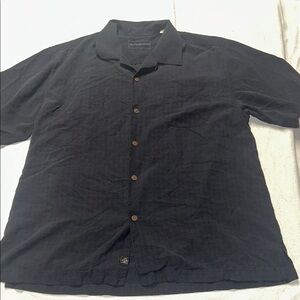 Tommy Bahama Black Button-Up Shirt 100% Silk